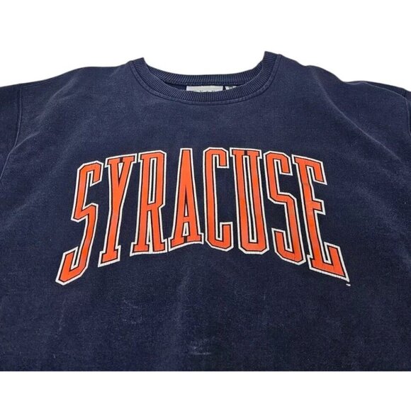 VTG 90s Syracuse University Reverse Weave Crewneck Sweatshirt Size XXXL 3XL Blue - Picture 2 of 13